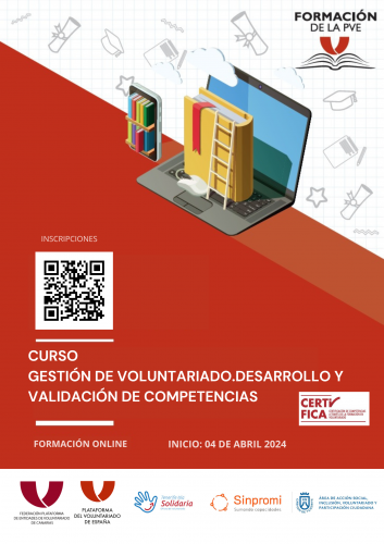 Cartel CURSO Gestión de Voluntariado. Desarrollo y validación de competencias C+