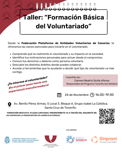 Cartel Taller Formación Basica voluntariado